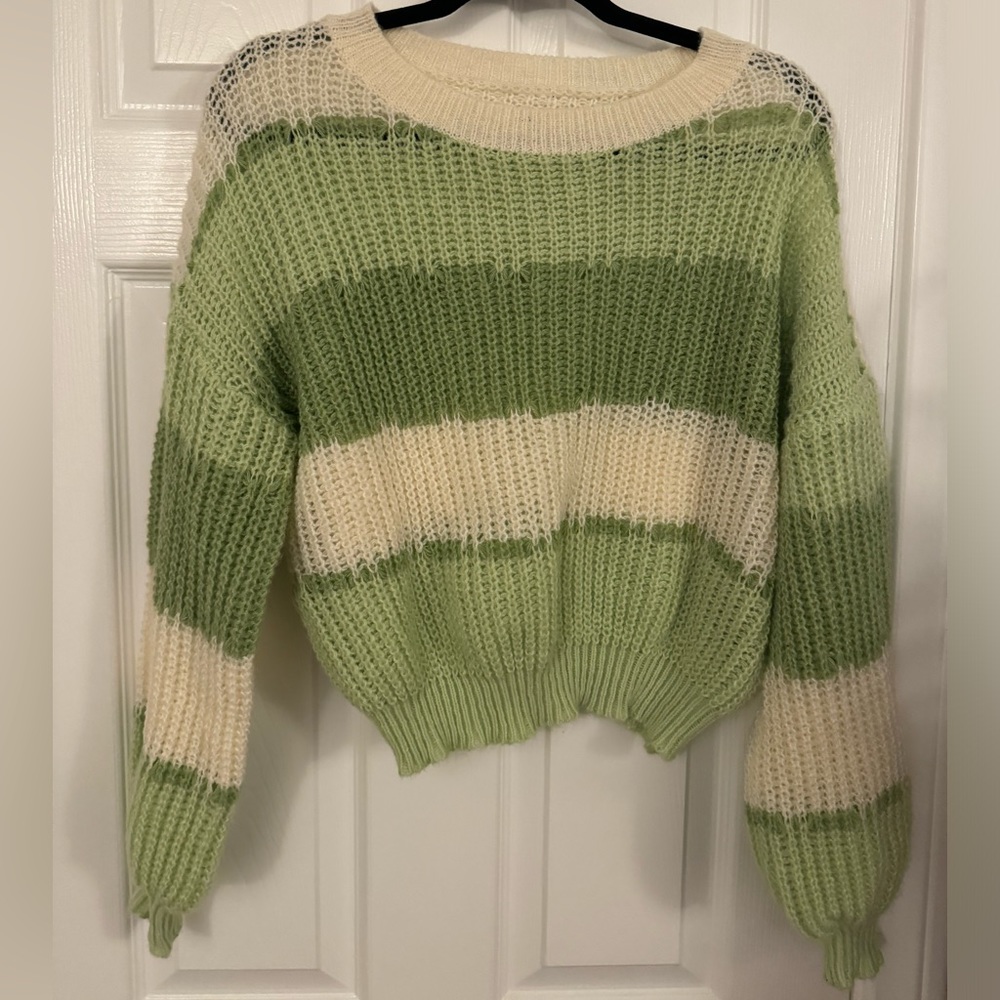 Green Striped Sweater